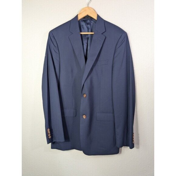 Ralph Lauren Black Label Blue Wool Sport Coat Blazer 40 Long - Picture 1 of 8